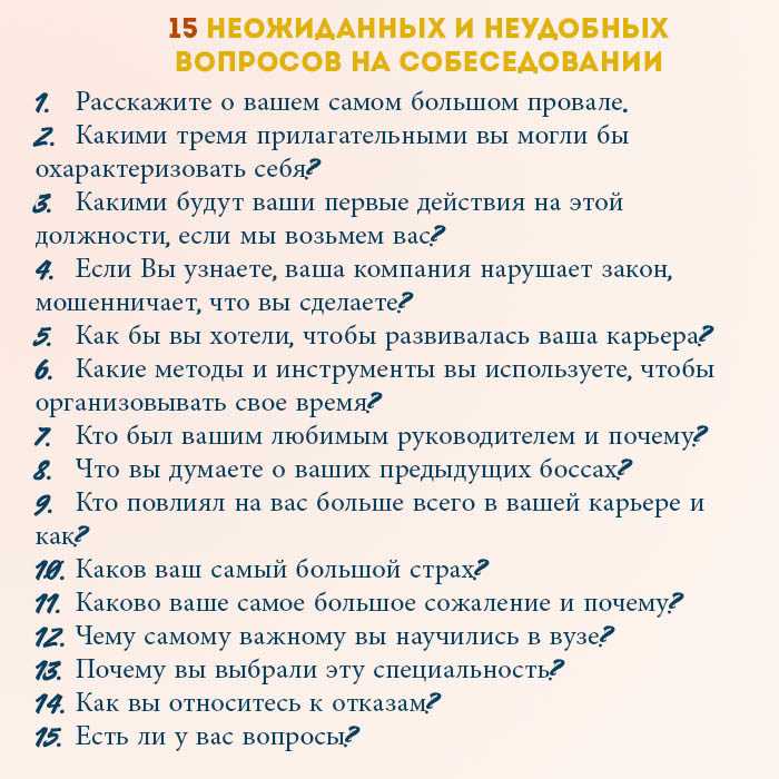 Примеры ответов на вопросы во время собеседования